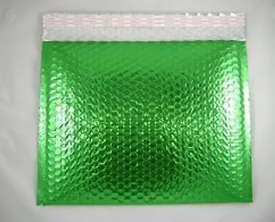 100 GREEN ONLY 12.75x10.5   METALLIC BUBBLE MAILERS PADDED ENVELOPES • $59.99