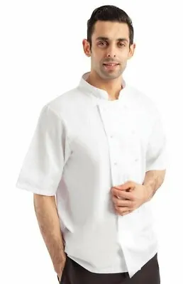 White Chefs Jacket Boston Unisex Short Sleeve Professional Kitchen Uniform • £10.95