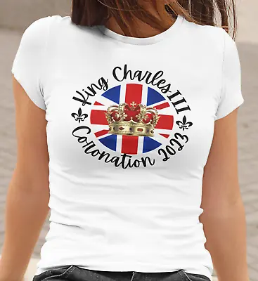 King Charles Iii Coronation 2023 Crown T Shirt Crown Union Jack Adults Kids • £8.99