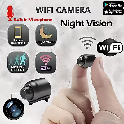 HD 1080P Mini Spy Camera Hidden HD Micro Home Security Night Vision Motion Cam • £13.85