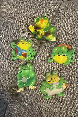 Vintage Retro Plastic Frog Refrigerator Magnets Lot Of 5 • $14