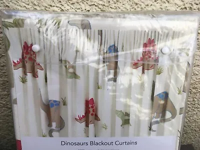 New Laura Ashley Kids Dinosaurs Ready Made Blackout Curtains (w) 53  X (l) 54  • £34.75