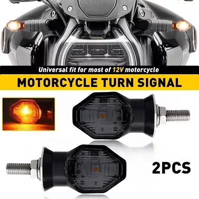 Mini LED Motorcycle Turn Signal Indicator Blinker Amber Light For Honda Suzuki • $10.99