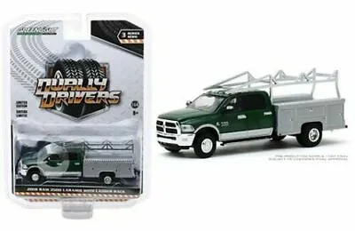 Greenlight 1:64 2018 Dodge Ram 3500 Dually Service Bed W Ladder Rack 46030-C • $13.99