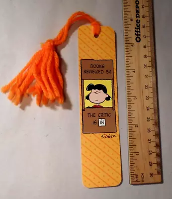 VINTAGE 1980's PEANUTS LUCY ANTIOCH TASSEL BOOKMARK Books Reviewed Critic Is In • $9.99