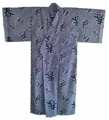 Japanese Yukata Kimono Sash Belt Robe 64  XL Cotton Four Season Kanji JAPAN MADE • $82.95