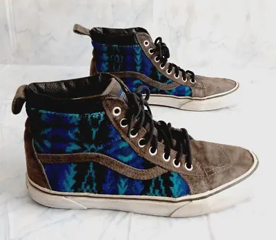 Vans X Pendleton  Aztec High Top  Men's Size 9 Blue Collaboration Sneaker Shoes • $50