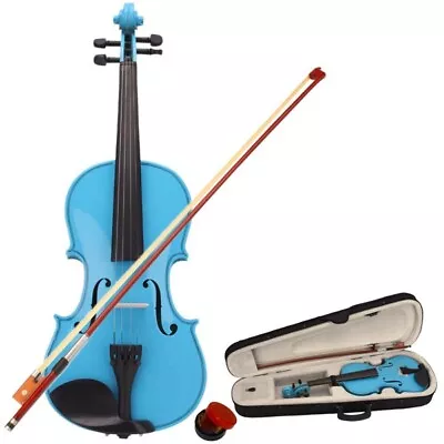 4/4 Acoustic Violin Case Bow Rosin Sky Blue • $61.88