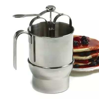 Norpro Jumbo Pancake Dispenser With Holder 4 Cup Stainless Steel #3171 • $44.99