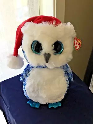 ICICLES The Christmas Owl Ty Beanie Boos (Retired )- 9   Medium   *BNWT* • $26