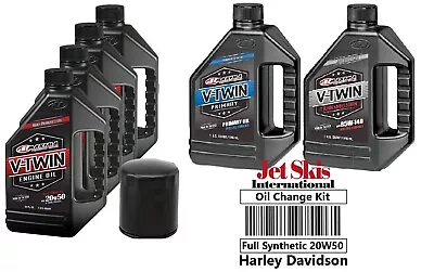 Complete Engine Oil Change Kit 20W50 V-Twin Full Synthetic Harley Davidson • $89.49