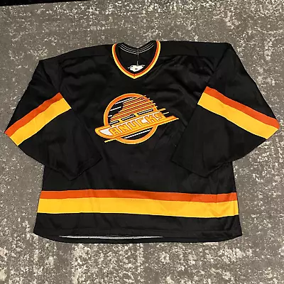 Vtg Maska Authentic Vancouver Canucks Retro NHL Hockey Jersey Air-Knit XL RARE • $97.98