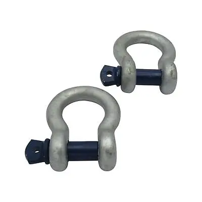 Galvanised Lifting Bow Shackle Screw Pin 0.75 Ton X2 (0.75T Towing Rigging) • £5.09