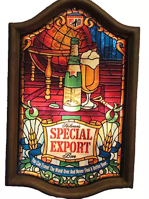 Heileman's Special Export Vintage 1979 Lighted Beer Sign Faux Stained Glass • $125.99