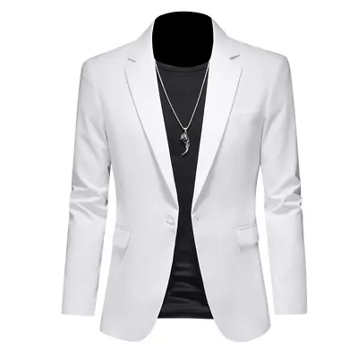 Men's Casual Suit Blazer Slim-Fit Suit Jacket Wedding Business Dress Suit Tops • $76.94