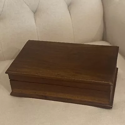 VINTAGE  RUSTIC X LARGE Handmade Wood Rectangular Jewellery Box With Insert • $42