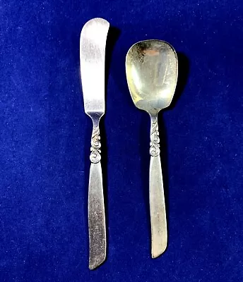 Oneida Community South Seas Silver Plate Sugar Spoon & Butter Knife Mid Century • $9.85