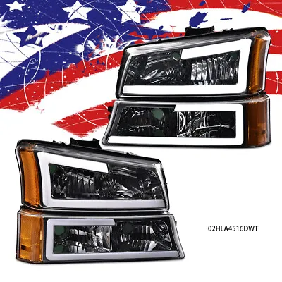 Fit For 03-2007 Chevy Silverado/Avalanche LED DRL Headlights Amber Signal Clear • $92.80