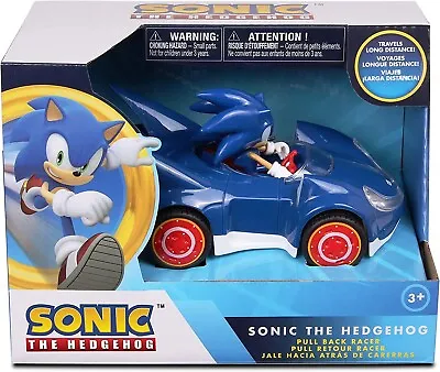 Sonic The Hedgehog Car Toy Figure | SEGA Racing Pull Back Speed Racer • £14.95
