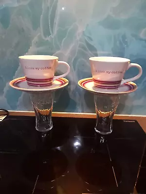 Pair Of  Giant Cappuccino Cups & Saucers • £15