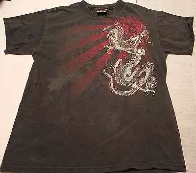 Miami Ink Graphic Print T Shirt Mens L Size 2009 Dragon Chinese Distressed Y2K • $24.99