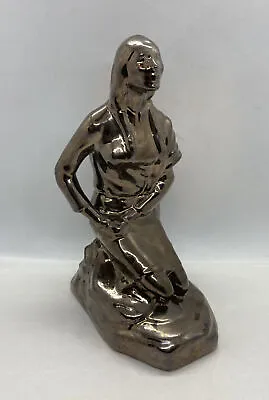 Vintage Glaze Holland Mold Ceramic Bookend Figurine Kneeling Indian Woman 9x5x4” • $13.50