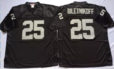 $29.99 • Buy Black Retro American Football Jersey 25# Fred Biletnikoff Jersey Custom Stitched