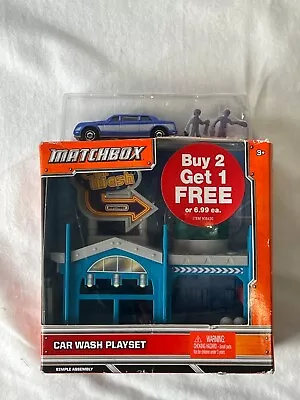 Matchbox Car Wash Play Set 2012 With Blue Die Cast Blue Car & 2 Figures - Age 3+ • $17.99