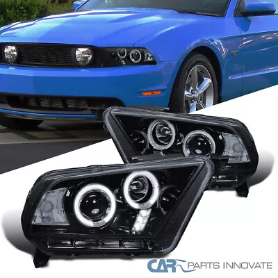 Fits Glossy Piano Black Ford 10-14 Mustang Tinted Smoke LED Projector Headlights • $204.25