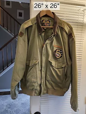 Vintage Avirex Bomber Jacket Mens X-Large Leather Type A-2 USAF Flight USA XL • $64.99