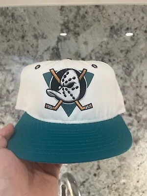 Vintage 90s Anaheim Mighty Ducks AJD Snapback Hat Made In USA Brand New • $51