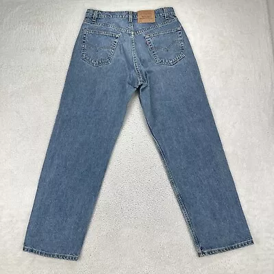 Vintage Levi 565 Wide Leg Jeans Men 34x32 Blue Loose Fit 90s Skater Denim • $52