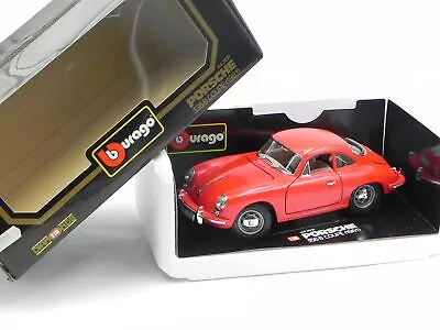 Burago Porsche 356 B Coupe' Rossa1/18 Vintage Die Cast Bburago 3021 • $56.55