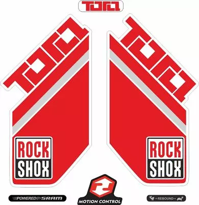 Rock Shox Tora Mountain Bike Cycling Decal Kit Sticker Adhesive Aufkleber Red • $19.99
