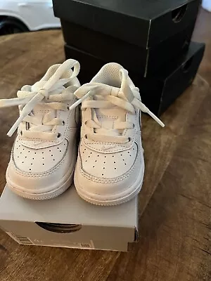 Nike Air Force 1 AF1 Low Triple White Baby Infant Toddler 314194-117 Sz 5C • $25