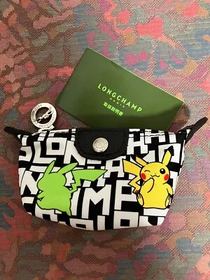 LONGCHAMP Pokemon Pikachu Collaboration Coin Purse Mini Pouch USED • $100