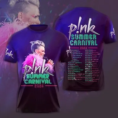 P!nk Pink Singer Summer Carnival 2024 Tour 3D T-Shirt For Men Women All Size • $22.95