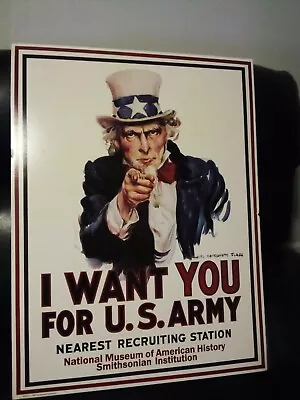 Vintage Smithsonian Institute  I Want You For U. S. Army  Poster 1988 • $49.95