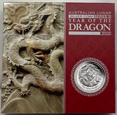 2012 Silver 5oz Proof Coin Lunar Year Of The Dragon • $454.25