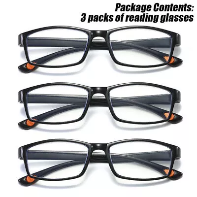 3 Pack Mens Reading Glasses Spring Hinges Business Metal 1.5 2.0 2.5 3.0 3.5 • £5.99