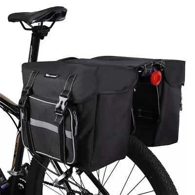 Waterproof Bike Bicycle Rear Rack Pannier Bags Seat Saddle Carry Bag Carrier • $28.02