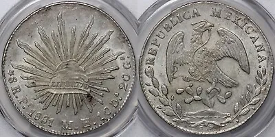 PCGS Genuine Cleaned Uncirculated Details Mexico 1881-Pi MH 8 Reales Silver Coin • $339