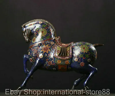 £516.28 • Buy 14.8  Old Chinese Cloisonne Copper Feng Shui Tang Horse Flower Success Statue