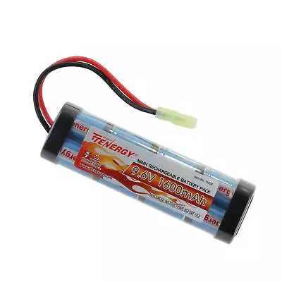 Tenergy 9.6V 1600mAh Flat NiMH Battery Pack For Airsoft W Mini Tamiya Connector • $22.99