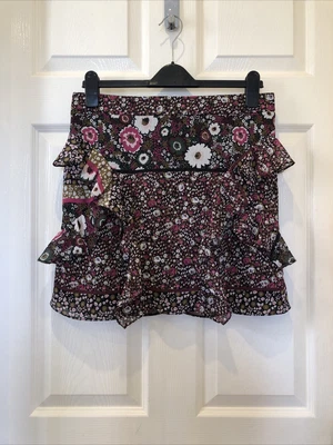 £5 • Buy 'river Island' Black Floral Chiffon Skirt Size 12