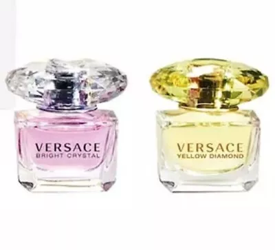 Versace MINIATURE Bright Crystal+Yellow Diamond Eau De Toilette Perfume Set • $26.95