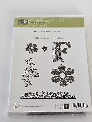 Stampin’ Up! Vintage Vogue Shelli’s Signature Collection Unmounted Stamps Flower • $7.99