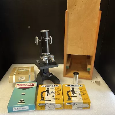 Vintage Edmund Lot Of 4 Boxes Prepared Slides Microscope Wood Cabinet • $39.99