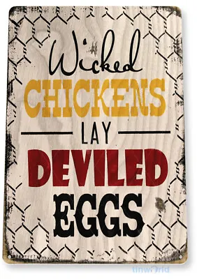 Chicken Eggs Pen Coop Eggs Decor Kitchen Cottage Farm Barn Tin Sign B059 • $10.25