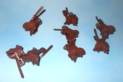 1950-60s Marx Western Play Set Vinyl 54mm-60mm Horse Saddles X 8 • $11.95